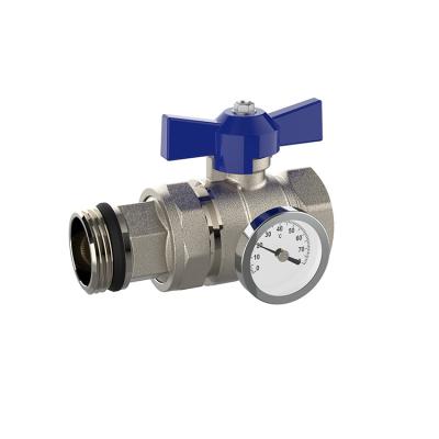 China General High Temperature Flow Welded Full Hole Brass Ball Valve With Blue Flexible Shutoff Connector for sale