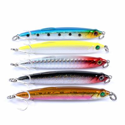 China 3D eyes; Color painting; Super Far Possibility Soft And Durable Downhill Fishing Lures Pencil 9.7g 75mm Pencil Lure With Original Blood Slot Hook 8# for sale