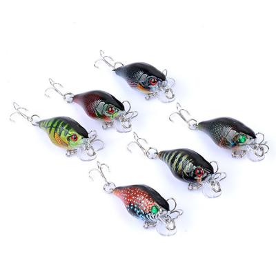 China 3D Eyes 43mm PESCA 4.4g Crankbait Fishing Lure Shallow Diving Bait Hard Vibration for sale