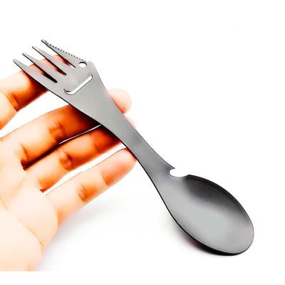 China Titanium Wholesale Promotional Camping Cutlery Tableware Traveling Spoon Set Portable for sale