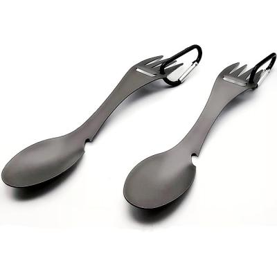 China Reusable 17.5cm Long Length High Quality Titanium Spork Collapsible In Stock for sale