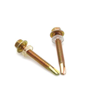 China Yellow Galvanized Flange Self Drilling Screw for sale