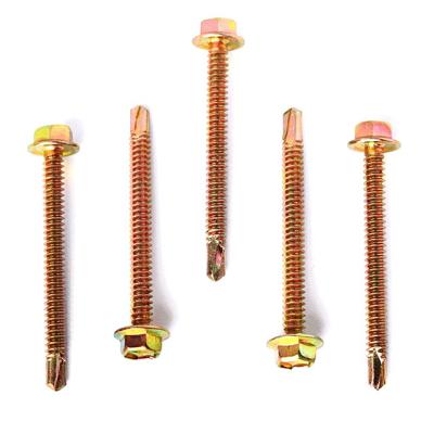 China Flange Wholesale Price Carbon Steel Yellow Galvanized Self Drilling Screw DIN7504K for sale