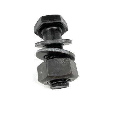 China 10.9 Steel Oxide Black Grade Steel Structures Hex Bolts With Hex Nut for sale