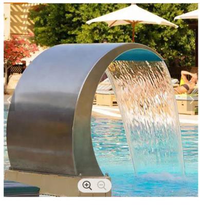 China New Popular Artificial Swimming Pools 304 Stainless Steel Swimming Pool Waterfall Fountain for sale