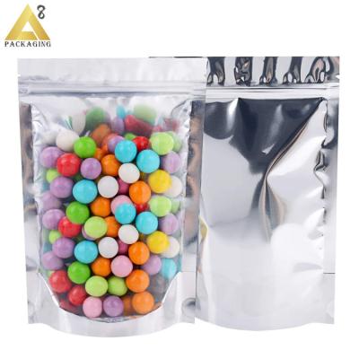 China Recyclable Custom Resealable Clear Ziplock Pouch Front Plastic Bag Stand Up Zip Lock Mylar Bag With Clear Window For Food for sale