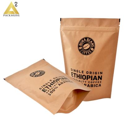 China Recyclable Custom Printed Biodegradable Plastic Stand Pouch Kraft Paper Packaging With Ziplock for sale