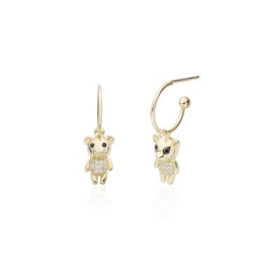 China FASHIONABLE Szesangsang copper plated 14K gold panda earrings classic design high sense of European and American niche fashion earrings for sale