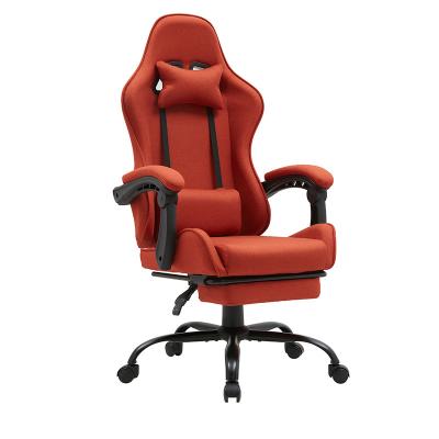 China Manufacturer direct custom name PC gamer fabric gaming cooling luxury executive chair with footrest for sale