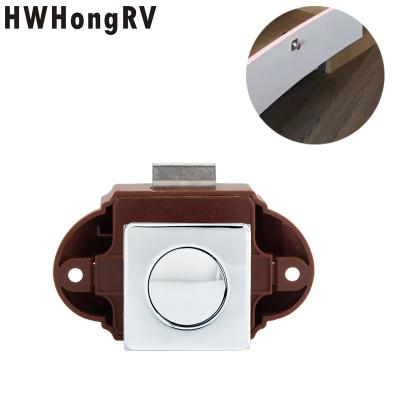 China HWHongRV  caravan door lock for furniture campervan  push lock camper and smart drawer cabinet lock keyless for sale