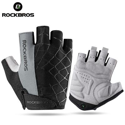 China Durable Wholesale ROCKBROS Outdoor Sports Anti Slip Bicycle Cycling Half Finger Summer Sweatproof Sports Gloves for sale