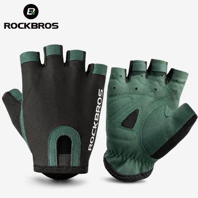 China Wicking and Cycling Breathable Mesh ROCKBROS Finger Gloves Men Women Anti Slip Summer Breathable Anti Slip Racing Gloves for sale