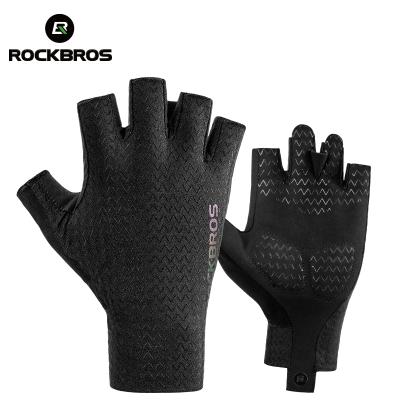 China ROCKBROS Summer SBR Anti-skid Protection Spring Gloves Men Women Men Women Cycling MTB Breathable Half Finger Bike Anti-skid Gloves for sale