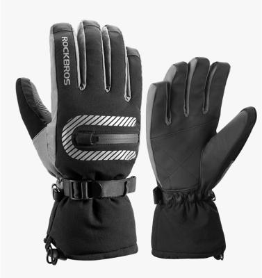 China ROCKBROS Touch Screen Winter Bike 2 In 1 Touch Screen Warm Full Finger Bicycle Cycling Gloves Waterproof Windproof Ski Gloves for sale