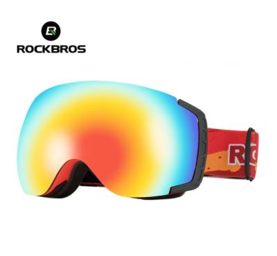 China ROCKBROS Polycarbonate Winter Full Frame Double Ski Goggles Anti-fog Photochromic Snowboarding Glasses for sale