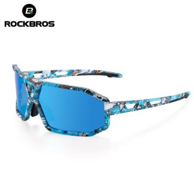 China Water transfer model; ROCKBROS Anti 400 Water Transfer UV Pattern Glasses Split Cylindrical Polarized Cycling Unisex Sunglasses Angle Glass Sport Rising Eyewear for sale