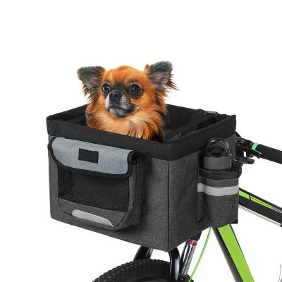 China Durable Folding Bicycle Front Basket Pet Dog Carrier Custom Logo Outdoor Waterproof Bicycle Basket For for sale