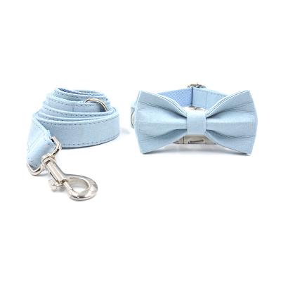 China OEM Viable High Quality Custom Soft Regenerative Dog Collar Charm Bowtie Pet Dog Training Collar Adjustable for sale