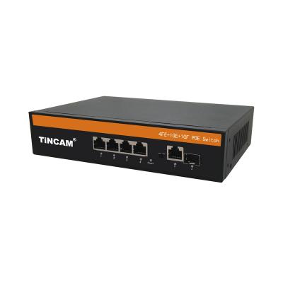 China FTTH FTTB FTTX network TINCAM 4 port poe network switch with SFP poe ptz IP camera for poe 5mp for sale