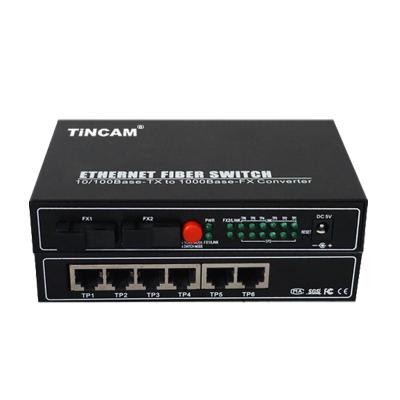 China HOT sales 10/100M FTTH TINCAM dual port 2*fiber +6*RJ45 single mode fiber application of optical fiber for sale