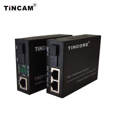 China FTTH FTTB FTTX Network TINCAM Gigabit Fiber Media Converter 1*GE Dual Port& 2*10/100/1000Mbps RJ45 Single Fiber Optic Media Converters for sale