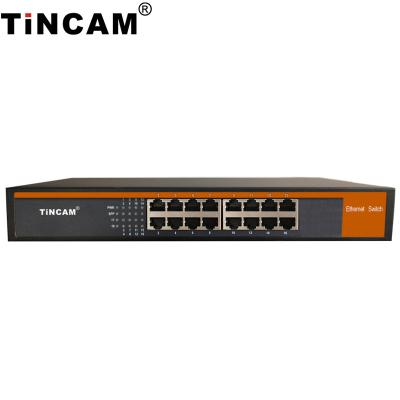 China Support PoE IP Camera TINCAM S16 16-Port 10/100Mbps Ethernet Switch 16 port LAN Hub Fast Ethernet Switch Network for sale