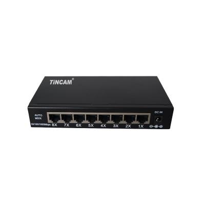 China Telecom OEM Gigabit Ethernet Switch 5V High Speed ​​Low Power DC Input 8 Port UTP Ethernet Switch for sale