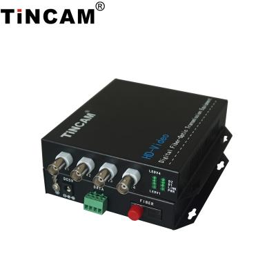 China School Tincam 4CH AHD/HDTVI /HDCVI 720P/960P/1080P Video Converter Converter Optical Fiber Video for sale