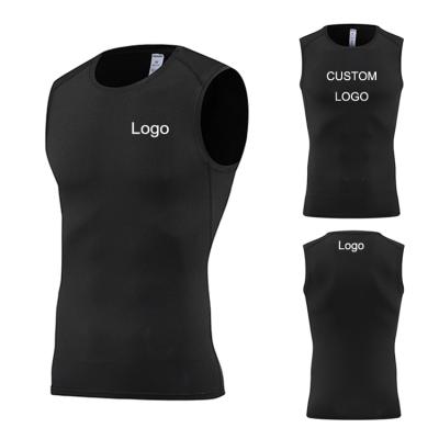 China Customized Logo Sleeveless Sportswear Singlet Workout Fitness Gym Tank Top Man Solid Sport Vest Men's Vest for sale