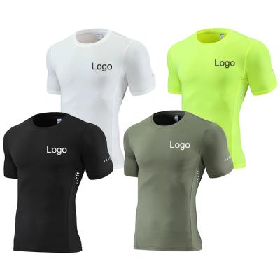 China Custom New Style Fitness Clothes Men's Slim Sports T-shirt Cool Breathable Athletic Gym Men's T-shirt for sale