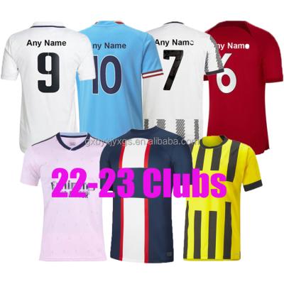 China Hot Selling 22 23 Thai Quality Football Shirt Cheap Price Polyester Soccer Jersey for Men + Kids for sale