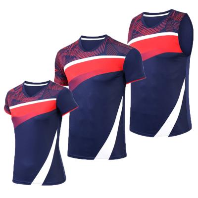 China Professional Custom Tennis Wear Quick Dry Polyester Badminton Uniform Wholesale Sports Wear Shirts for sale