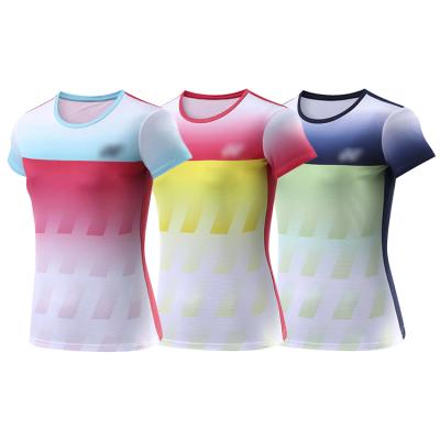 China Women Quick Dry Badminton Shirt Uniforms Custom Sublimation Badminton Jersey Sports Tennis Wear for sale