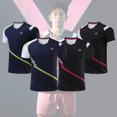 China In Stock Badminton Shirt Uniforms Hot Sublimation Mens Sports Jersey Tennis Wear for sale