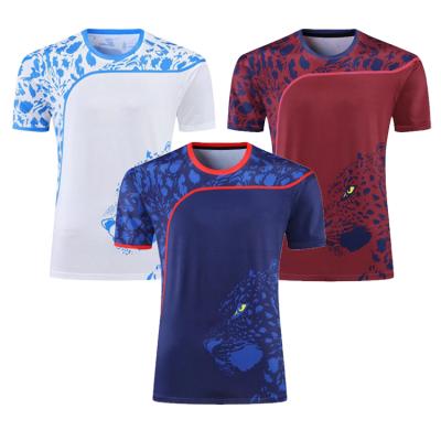 China Custom Tennis Shirt Adults Kids Short Sleeve Polyester Mesh Table Tennis Wear Badminton T Shirt for sale