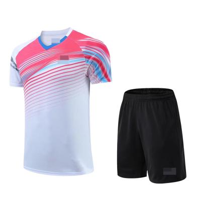 China Wholesale Quick Dry Men's Tennis Wear T Shirts Shorts Kit Badminton Tops Table Tennis Uniforms Set for sale