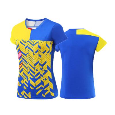 China Custom Full Sublimation Print Women Tennis Wear Breathable Volleyball Badminton Tops T Shirts for sale