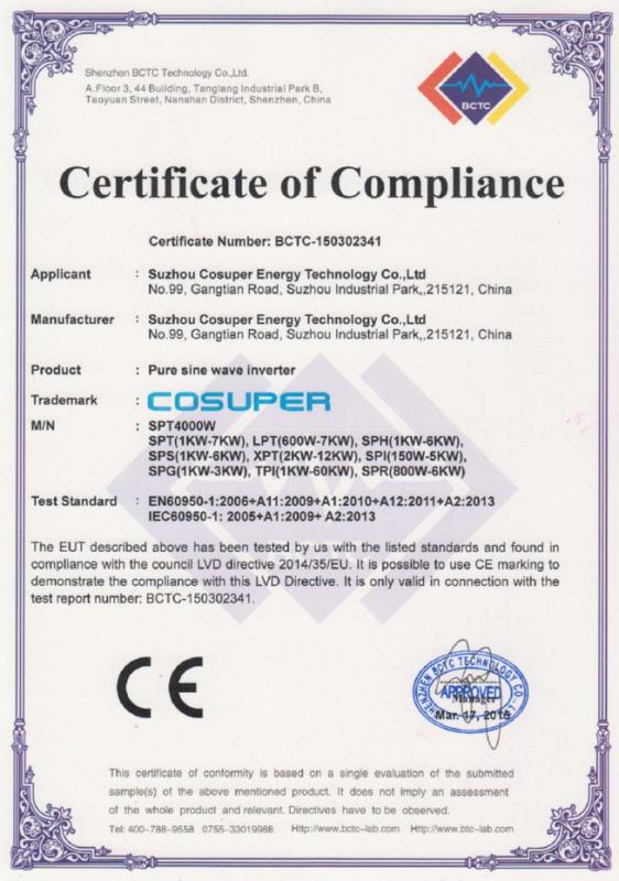 CE - Suzhou Cosuper Energy Technology Co., Ltd.