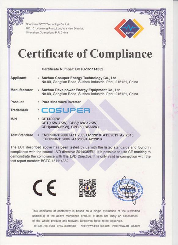 CE - Suzhou Cosuper Energy Technology Co., Ltd.