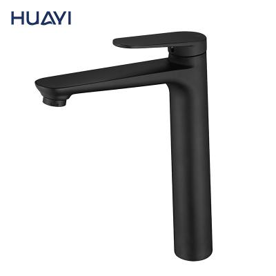 China Black Single Lever Basin Faucet Large Faucets Bathroom Faucets Huayi Sink Basin Basin Mixer Brass Metered for sale