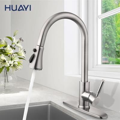 China Pull Out Spray Huayi Modern Kitchen Sink Mixer Taps Kitchen Faucet With Pull Down Sprayer for sale