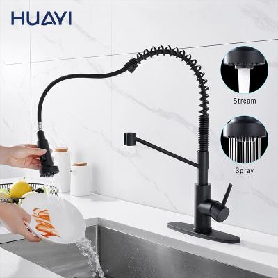 China Pull Out Spray Huayi UPC CUPC 304 Stainless Steel Commercial Sink Mixer Pull Out Water Faucet Kitchen Faucets for sale