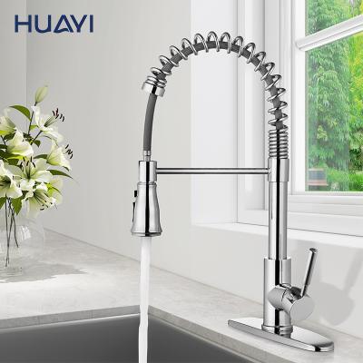 China Pull Out Spray Huayi Chrome Pull Down Commercial Kitchen Mixer Tap Torneira Cozinha Sink Faucet for sale