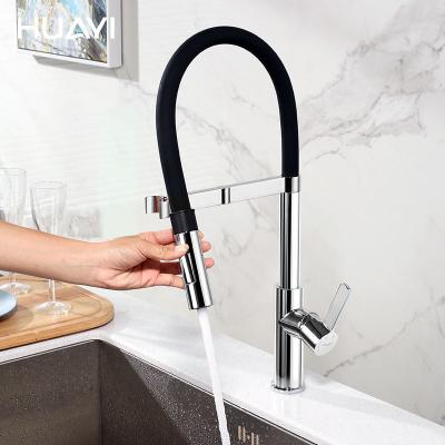 China Pull Out Spray Huayi Chrome Kitchen Water Filtration Faucet Kitchen Sink Faucet With Pull Out Sprayer for sale