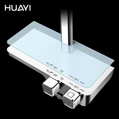 China Without Huayi Faucets Faucet De Douch Shower Sliding Bar Mixer Set Thermostatic Bathroom Faucet Shower System for sale