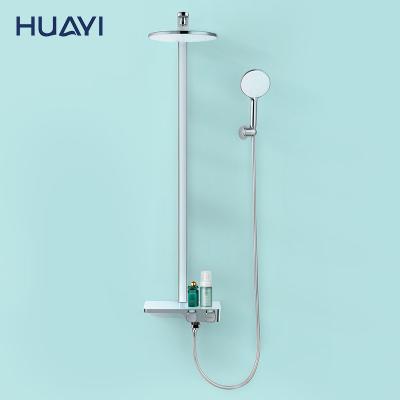 China Without Slide Bar Huayi Factory Direct Shower Faucet System Set Bathroom Shower Smart Thermostatic Mixer Faucet for sale