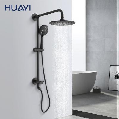 China Wall Mounted Sliding Bar Huayi Bathroom 2 Ways Shower Mixer Set Modern Rain Shower System for sale