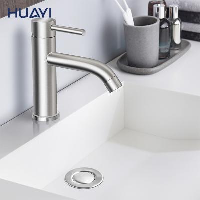 China Huayi Metered Faucets 304 Stainless Steel Torneira Banheiro Bathroom Sink Faucets Mixer Taps Basin Faucet for sale