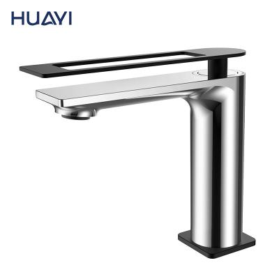 China Huayi Faucets Modern Single Handle Torneira Banheiro Basin Mixer Tap Bathroom Faucet Metered Brass Faucet for sale