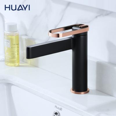 China Huayi CUPC Faucets NSF Basin Mixer Tap Black Single Lever Metered Brass Faucet for sale